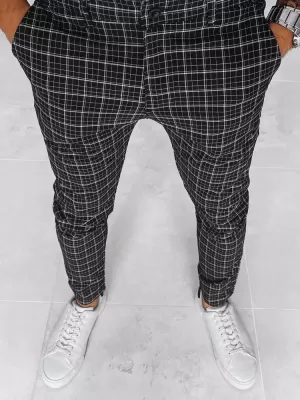 Männer karierte Chino -Hosen DSTREET UX3968 SCHWARZ