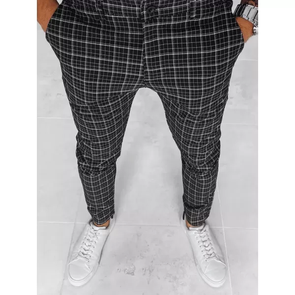  Männer karierte Chino -Hosen DSTREET UX3968 SCHWARZ 