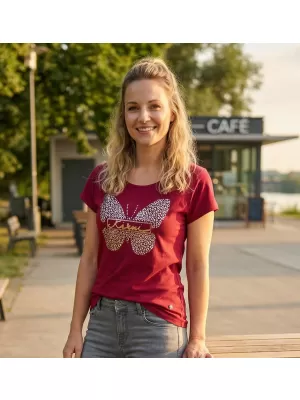 Damen-T-Shirt KIXMI ROSIE BURGUND