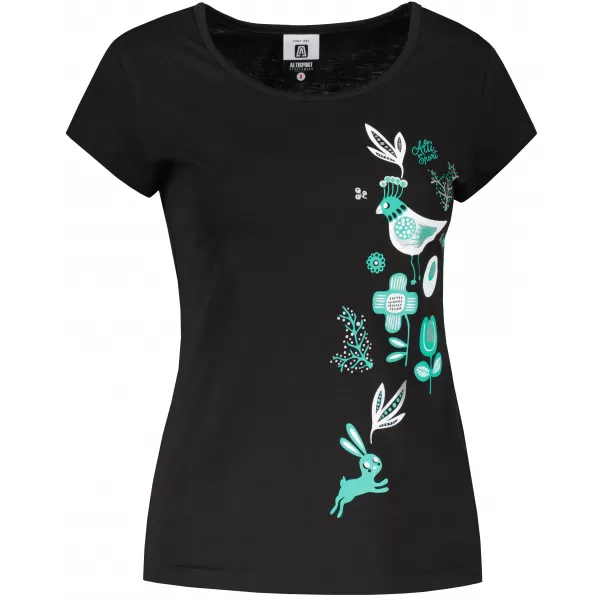  Damen-T-Shirt ALTISPORT ALW175122 SCHWARZ UND BLAU 