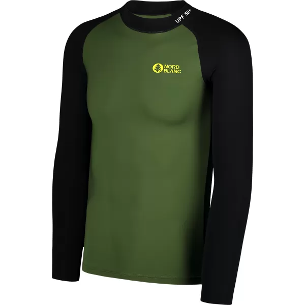  Herren t -Shirt mit UV -Schutz NORDBLANC SURFER NBSMF7867 GRÜN/SCHWARZ 