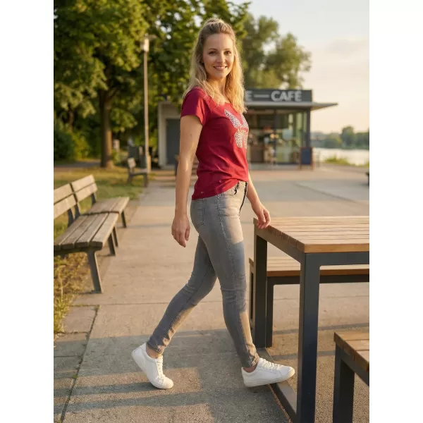  Damen-T-Shirt KIXMI ROSIE BURGUND 