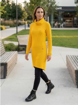 Sweatshirt-Kleid für Damen KIXMI RIVA GELB