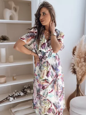 Kleid DSTREET LUNNA EY2306 WEIß -VIOLETT
