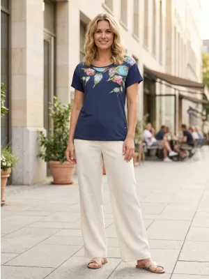 Damen-T-Shirt ALTISPORT BAILA DUNKELBLAU
