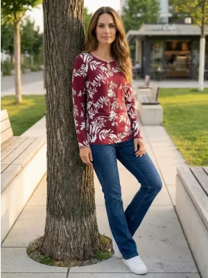 Damen-T-Shirt KIXMI ROAN BURGUND