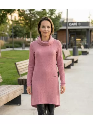 Sweatshirt-Kleid für Damen KIXMI RIVA DUNKELPINK