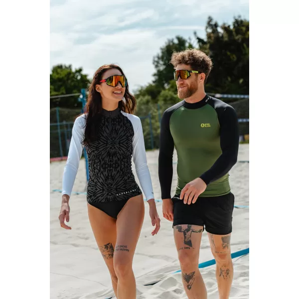  Herren t -Shirt mit UV -Schutz NORDBLANC SURFER NBSMF7867 GRÜN/SCHWARZ 
