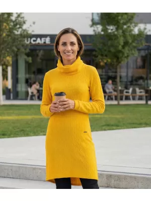 Sweatshirt-Kleid für Damen KIXMI RIVA GELB