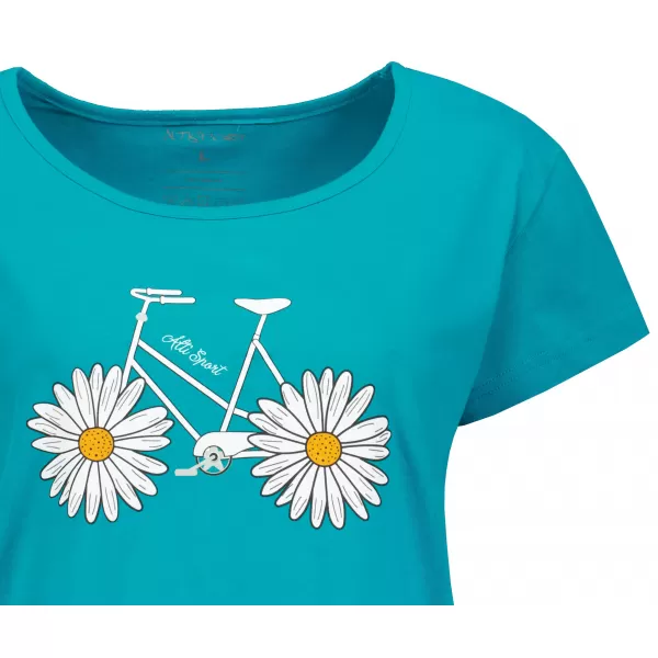 Dámské triko s krátkým rukávem ALW184120 PETROLEJOVÁ 