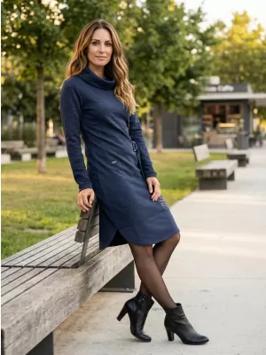 Sweatshirt-Kleid für Damen KIXMI RENIE DUNKELBLAU