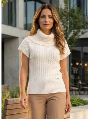 Damen-Strickweste KIXMI RAISA HELL BEIGE