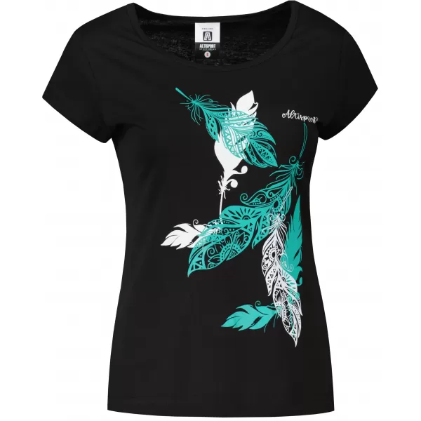  Damen-T-Shirt ALTISPORT ALW178122 SCHWARZ UND BLAU 