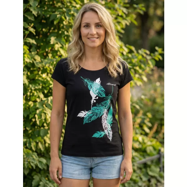  Damen-T-Shirt ALTISPORT ALW178122 SCHWARZ UND BLAU 