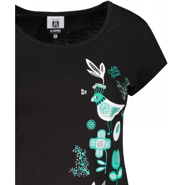  Damen-T-Shirt ALTISPORT ALW175122 SCHWARZ UND BLAU 