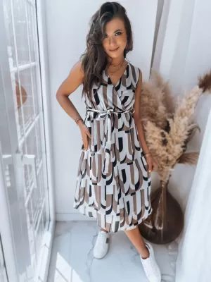 Kleid DSTREET BALI EY2300 WEIß -BROWN