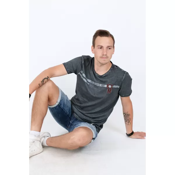  Herren-T-Shirt KIXMI RICKY DUNKELGRAU 