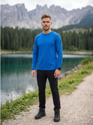 Herren-T-Shirt mit langen Ärmeln SAM 73 REGULUS MT 830 LEUCHTEND BLAU
