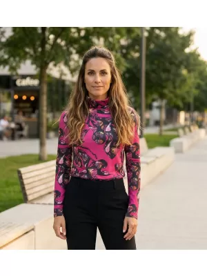 Rollkragenpullover für Damen KIXMI RINA ROSA