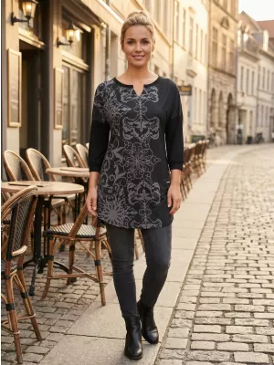 Damen-T-Shirt ALTISPORT BLANCH SCHWARZ