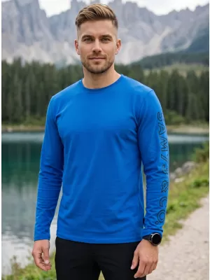 Herren-T-Shirt mit langen Ärmeln SAM 73 REGULUS MT 830 LEUCHTEND BLAU
