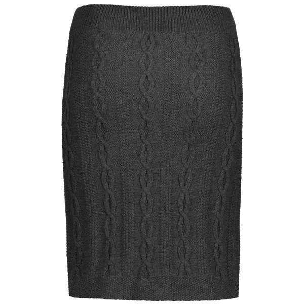  Strickrock für Damen KIXMI RUTH DUNKELGRAU MELIERT 