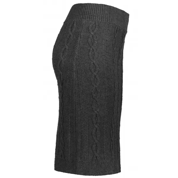  Strickrock für Damen KIXMI RUTH DUNKELGRAU MELIERT 