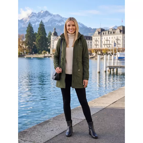  Softshell-Mantel für Damen KIXMI RHODIE MILITÄR 