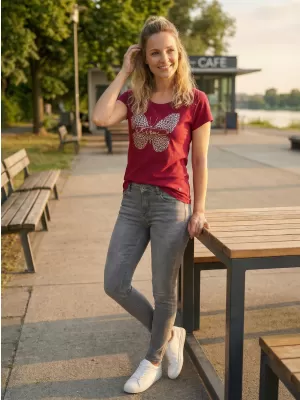 Damen-T-Shirt KIXMI ROSIE BURGUND
