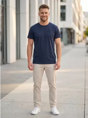 Herren-T-Shirt SAM 73 DIEGO MT 827 STAHLBLAU