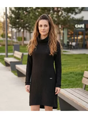 Sweatshirt-Kleid für Damen KIXMI RIVA SCHWARZ