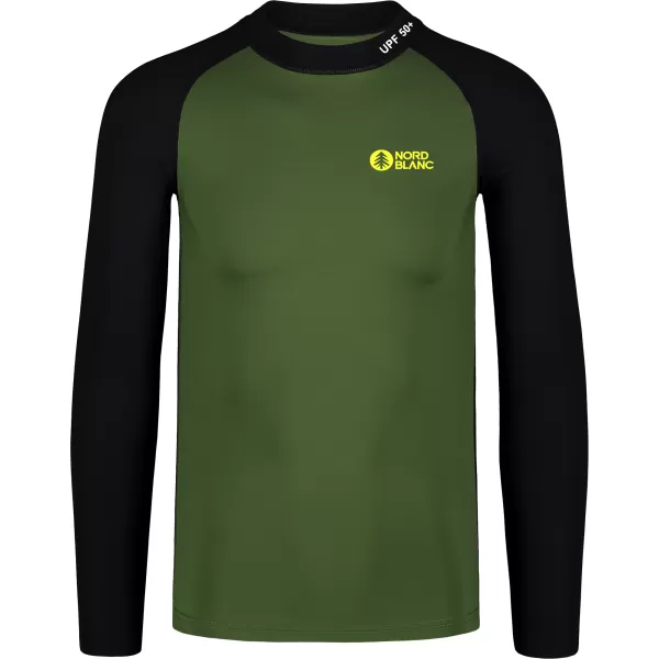  Herren t -Shirt mit UV -Schutz NORDBLANC SURFER NBSMF7867 GRÜN/SCHWARZ 