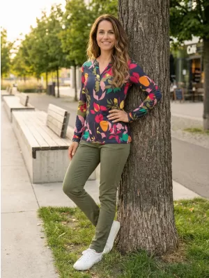 Damen-T-Shirt KIXMI ROWENA DUNKELBLAU