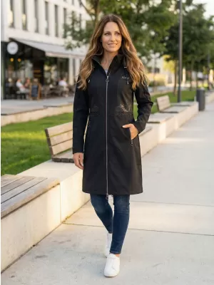 Softshell-Mantel für Damen KIXMI RITA SCHWARZ