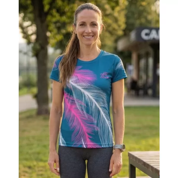  Hochwertiges Funktions-T-Shirt für Damen ALTISPORT VOJ/ALW001TR01 PETROL/ROSA 