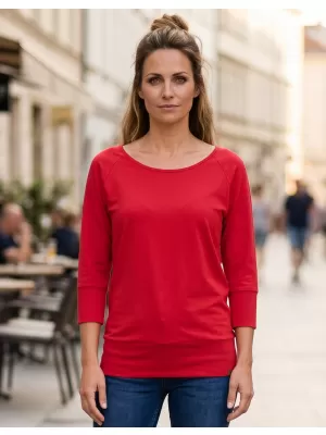 Damen-T-Shirt mit 3/4-Ärmeln SAM 73 SELMA WT 896 DUNKELROSA