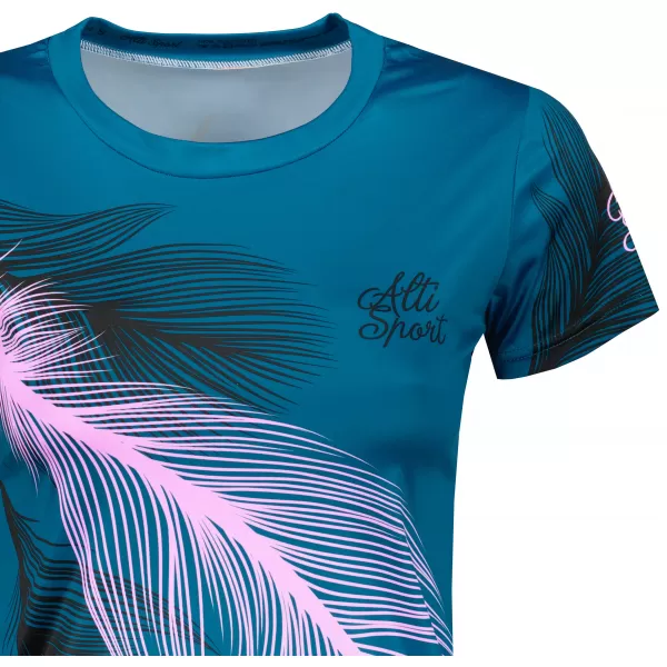  Hochwertiges Funktions-T-Shirt für Damen ALTISPORT VOJ/ALW001TR01 PETROL/HELLROSA 