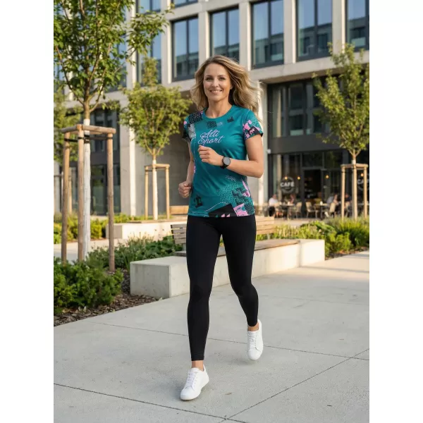  Hochwertiges Funktions-T-Shirt für Damen ALTISPORT VOJ/ALW009TR01 PETROL/HELLROSA 