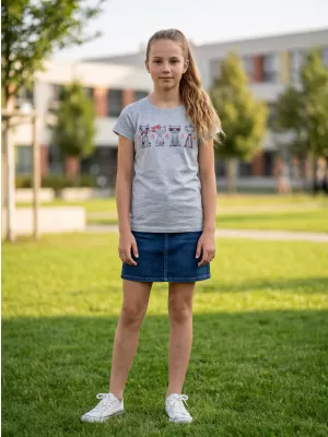Mädchen-T-Shirt SAM 73 AXILL KT 508 HELLGRAU