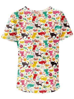 Kurz -schwaches t -Shirt WAMU KOČIČÍ LOUKA WEIß/FARBIGER