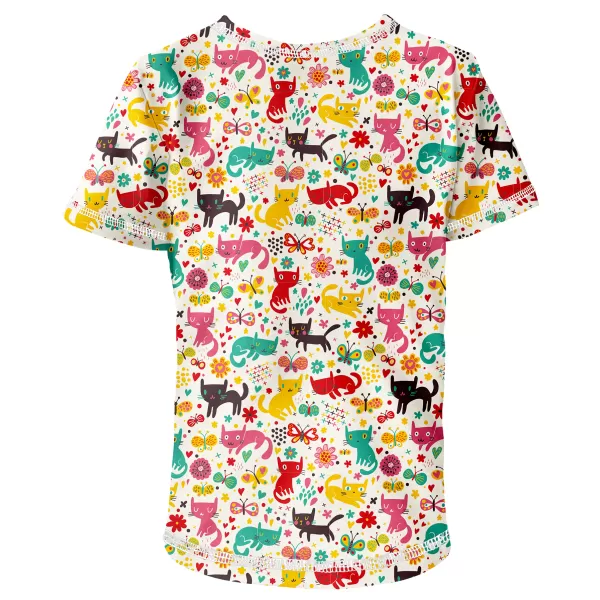  Kurz -schwaches t -Shirt WAMU KOČIČÍ LOUKA WEIß/FARBIGER 