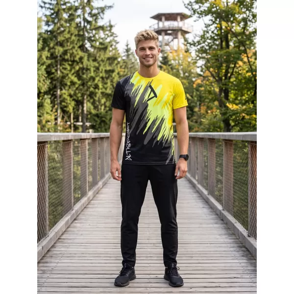  Hochwertiges Funktions-T-Shirt für Herren ALTISPORT VOJ/ALM006TR01 SCHWARZ UND GELB 