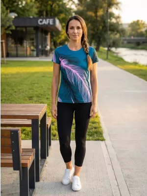 Hochwertiges Funktions-T-Shirt für Damen ALTISPORT VOJ/ALW001TR01 PETROL/HELLROSA