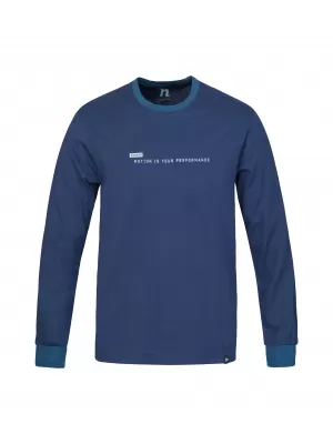 Herren-T-Shirt mit langen Ärmeln HANNAH KIRK PATRIOTBLAU