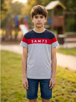 T-Shirt für Jungen SAM 73 KALLAN KT 503 HELLGRAU