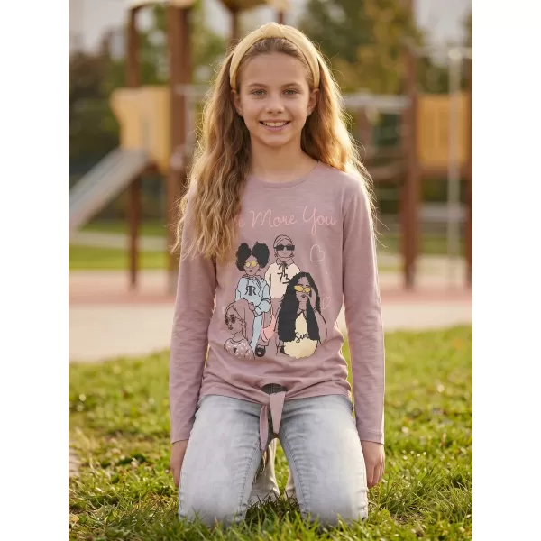  Mädchen-T-Shirt mit langen Ärmeln SAM 73 VADANIA KT 505 ALTE ROSE 