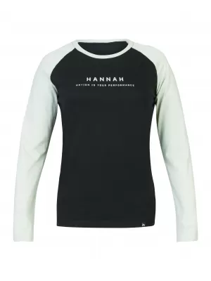 Damen-T-Shirt mit langen Ärmeln HANNAH PRIM ANTHRAZIT/MORGENBLAU