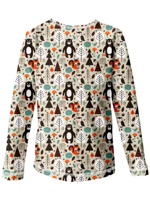 Langes Kinder -Shirt für Kinder WAMU KAMARÁDI Z LESA BRAUN