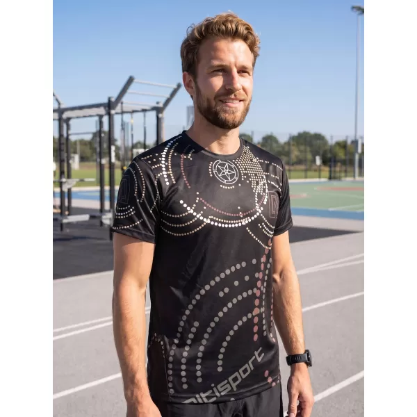  Premium-T-Shirt für Herren ALTISPORT VOJ/ALM003TR01 SCHWARZ BRAUN 