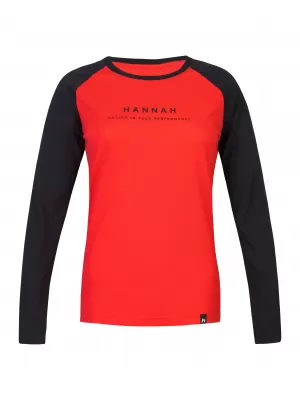 Damen-T-Shirt mit langen Ärmeln HANNAH PRIM HIBISKUS/ANTHRAZIT